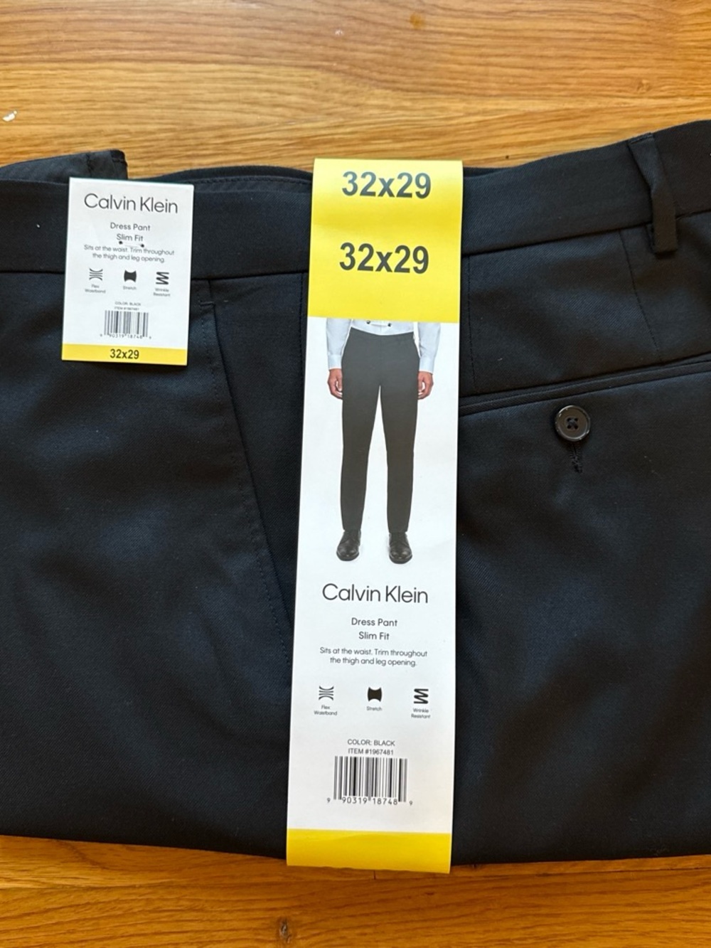 Calvin Klein Men's Slim Fit Dress Pants - Black